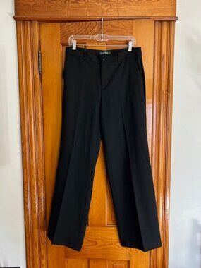 LAUREN-RALPH LAUREN Green label Andover Black Dress Pants Woman's Size 10